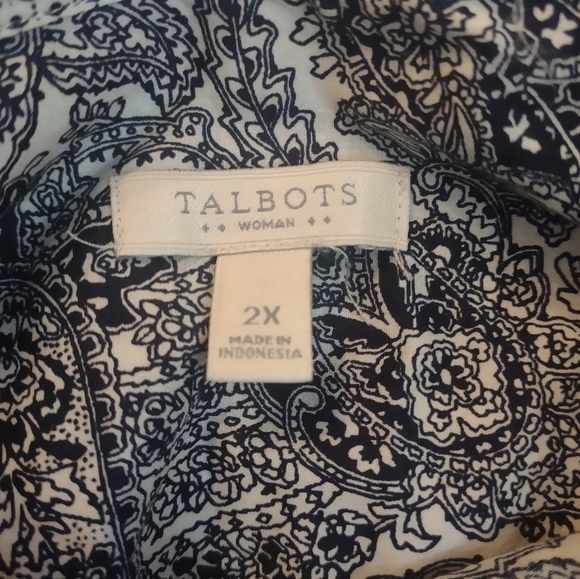 Talbot's paisley woman's plus size 2x button up long sleeve shirt top - Picture 5 of 8
